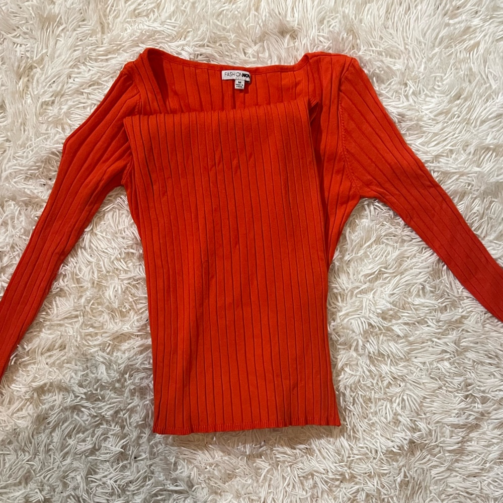 orange long sleeve dress
